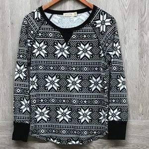Girls Faded Glory Snowflake Thermal BB358